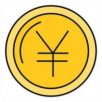 Yen and yen symbol icon concept vector