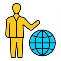 Global Business and global company icon concept vector