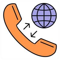 International Call and center icon concept vector