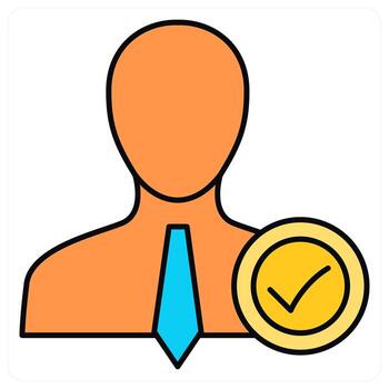 Right Employee and accept user icon concept vector