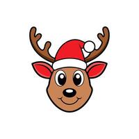 Christmas Reindeer Head Cartoon Clipart - Festive Illustration Design vector