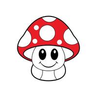 Cartoon Mushroom with White Dot - Fun and Playful Illustration vector