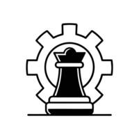 Chess Silhouette Icon - Isolated on White Background vector