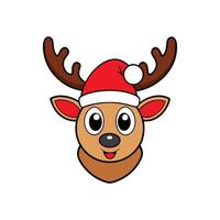 Christmas Reindeer Head Cartoon Clipart - Festive Illustration Design vector