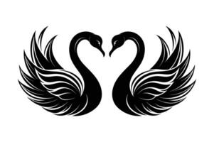 Minimalist Swan Icon Design in Silhouette Style for White Backgrounds vector