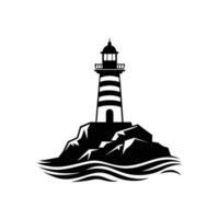 Lighthouse Silhouette Icon - Isolated on White Background vector