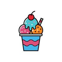 Cup Ice Cream Design - Delicious Food Art Layout vector