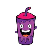 Refreshing Cup of Soda with Straw Illustration on White Background vector