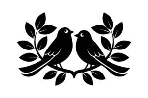 Minimal Birds Silhouette Icon Isolated on Clean White Background vector