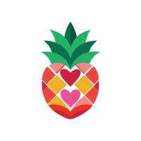 Minimalist Pineapple Icon in Classic Style Logo Design on White Canvas vector