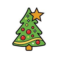 Elegant Christmas Tree Icon Isolated on White Background vector