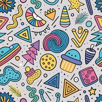 seamless pattern with colorful objects and shapes vector