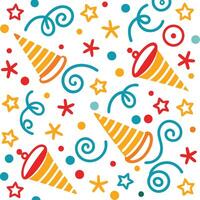 seamless pattern with party hats and stars vector