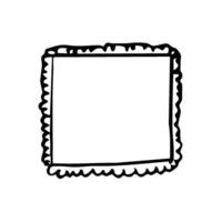square napkin or sheet of paper with round loops around the edges - hand drawn doodle sketch vector