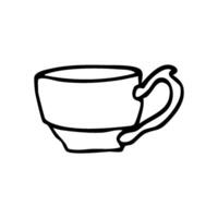 cup with handle - hand drawn doodle sketch vector
