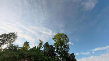Mountain landscape with blue sky and cloud at Arang Hill, Gorontalo, Indonesia photo