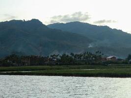 Landscape view of rice fields in Gorontalo, Indonesia photo