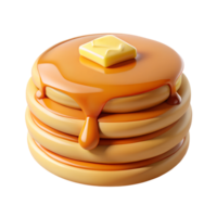 Pancakes with syrup and butter on top png