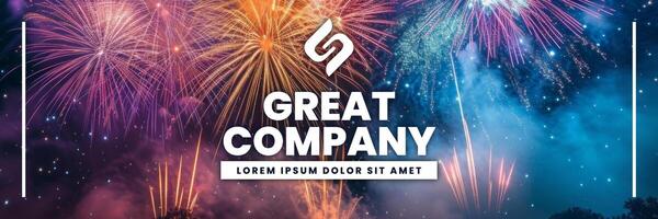 Firework Themed Company Twitter Header template