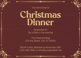 Christmas Dinner Invitation with Victorian Style template
