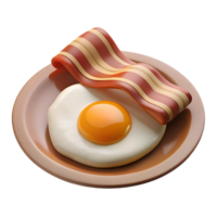 An egg and bacon on a plate png