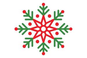 Christmas Snowflake Design - Minimalist Line Art Clipart Isolated on White vector