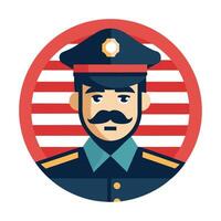 Law Enforcement Silhouette - Police Officer with Badge Design for Public Safety Art vector