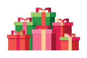 Colorful Presents - Cheerful Gift Boxes with Ribbons for Celebrations vector