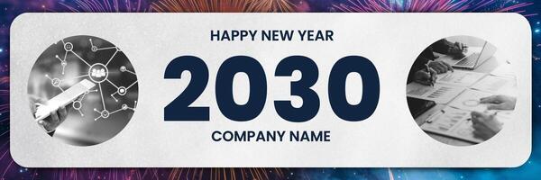 New Year Firework Themed Company Twitter Header template