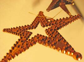 Christmas New Year decoration with glittering star photo