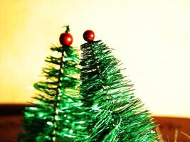 Colorful decoration with Christmas tree in a lighted ambience photo