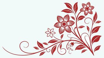 Red ornament for wedding invitation or design vector