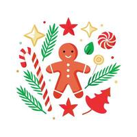 Christmas Design Element with Fir Branches, Baubles, and Ornaments for Elegant Holiday Decor vector