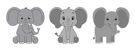 Minimalist Flat Elephant Illustration on White Background, Simple Stylized Design, Bold Gray Color, Clean Aesthetic vector