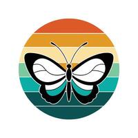 Retro Butterfly Silhouette - Vintage Elegant Wing Design for Bohemian Nature Art vector