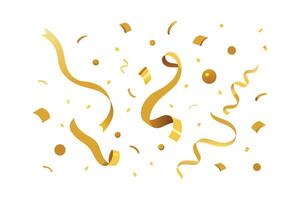 Falling Gold Confetti Glitter with Shiny Foil Design for Festive Party and Holiday Decor vector