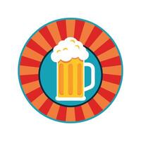 Frothy Beer Glass Silhouette - Classic Pub and Bar Design for Beverage Lovers vector