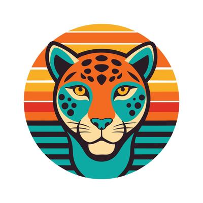 Majestic Tiger Silhouette - Retro Striped Jungle Cat Design for Classic Wildlife Illustration