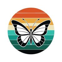 Vintage Butterfly - Retro Silhouette Design with Elegant Wings, Minimalist and Bohemian Nature Art vector