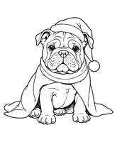 Cute puppy dog coloring page for children vector