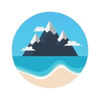 Mountain and the beach vector