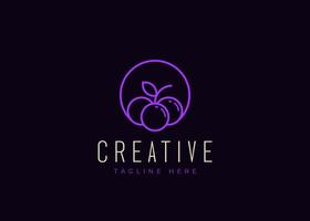Grapes Logo Design Template. Three Grapes Icon Line Art Logo Design vector