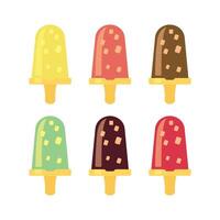 Collection of sweet fruit ice cream vector