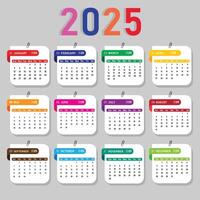 Desk Calendar 2025 template design, Office Calendar 2025, template for annual calendar 2025, Calendar Design Template vector