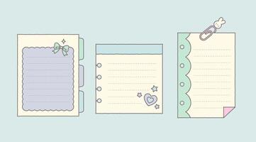 Cute Notepad Paper with Cute Doodles vector