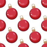Red Christmas ornament seamless pattern with glossy finish illustration vector