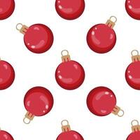 Red Christmas ornament seamless pattern with glossy finish illustration vector