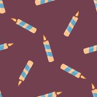 Seamless Pattern of Striped Birthday Candle Design for Celebration vector