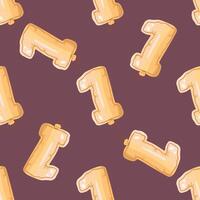 Seamless Pattern of Balloon in shape of Number One for Baby First Birthday Party Celebration vector