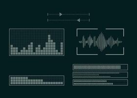 The screen with the audio program. The set of equalizer. Sound setting. vector